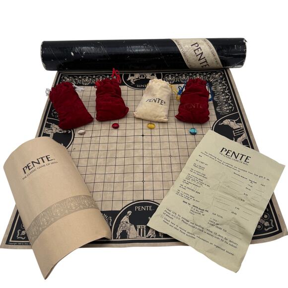 Vtg Pente The Classic Game of Skill, 1979, Third Edition, 4 Color Bags of Beads - Picture 1 of 8
